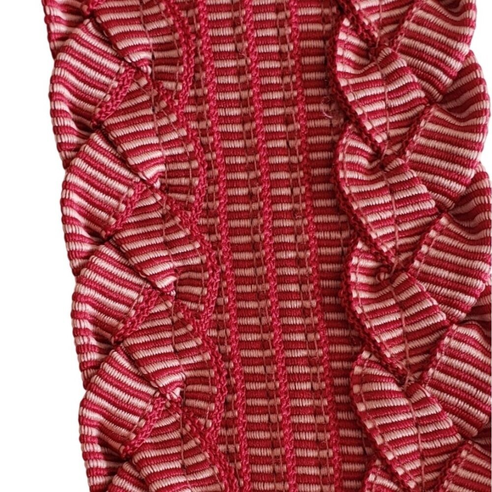 Buji Baja Red & White Striped Cotton Belt With Circular Buckle - Picture 5 of 7